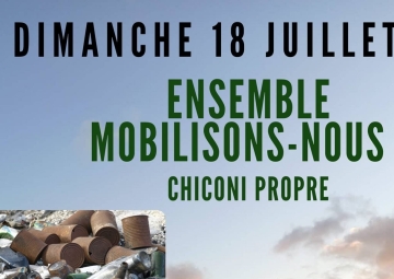 Le dimanche 18 juillet 2021, JSOI vous donne rendez-vous pour une séance de autour de Chiconi ville propre.